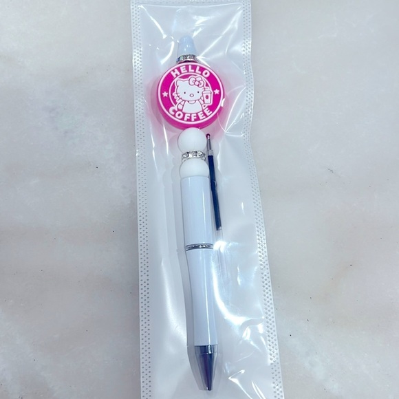 Hello Kitty Themed Silicone and Acrylic Beaded Retractable Pen - Picture 4 of 7